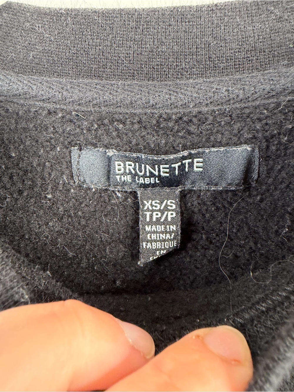 Brunette The Label “BRUNETTE” Crewneck Sweatshirt Black Oversized XS/S - Picture 6 of 9